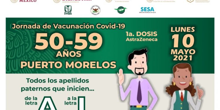 CONVOCAN A LOS DE 50-59 AÑOS PARA VACUNACIÓN EN LEONA VICARIO