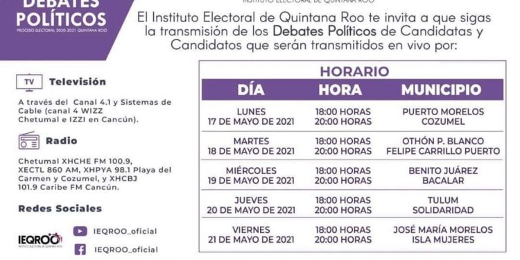 INICIAN LOS DEBATES POLÍTICOS ORGANIZADOS POR EL IEQROO.