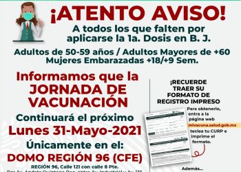 ANUNCIO DE SÉPTIMO DÍA DE VACUNAS A PERSONAS DE 50 A 59 AÑOS Y PRÓXIMA VACUNACIÓN DE ASTRAZENECA