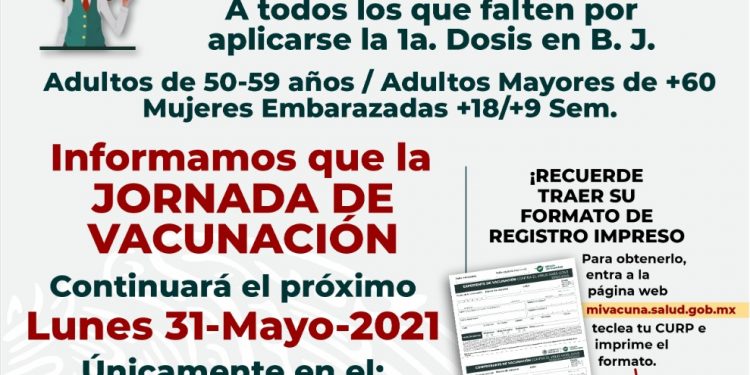 ANUNCIO DE SÉPTIMO DÍA DE VACUNAS A PERSONAS DE 50 A 59 AÑOS Y PRÓXIMA VACUNACIÓN DE ASTRAZENECA