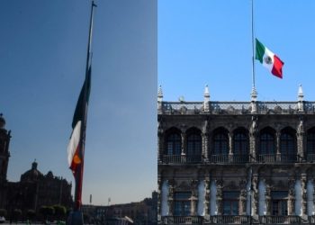 IZAN BANDERAS A MEDIA ASTA POR VÍCTIMAS DE LA L12 DEL METRO DE LA CDMX