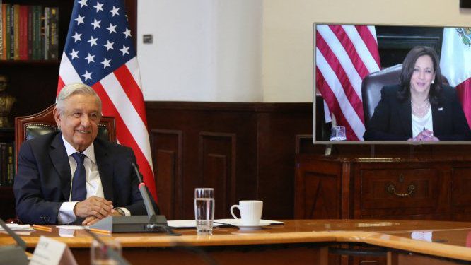 AMLO DESTACA CONVERSACIÓN «AMISTOSA» CON HARRIS SOBRE MIGRACIÓN