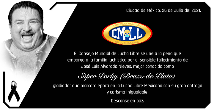 LA LUCHA LIBRE SE VISTE DE NEGRO POR EL DECESO DE SUPER PORKY
