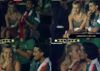 PAREJA SE LLEVA LA ATENCIÓN DE TODOS EN EL PARTIDO MÉXICO – GUATEMALA DE LA COPA ORO