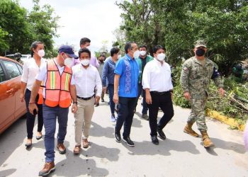 &nbsp;SUPERVISAN EDIL Y GOBERNADOR ZONAS AFECTADAS POR GRACE EN TULUM