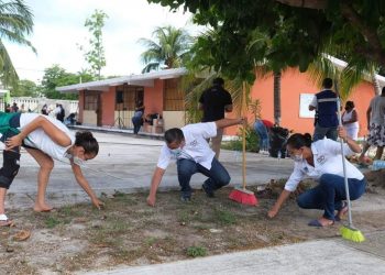 ARRANCA PUERTO MORELOS LA JORNADA DE RECUPERACIÓN DE ESCUELAS EN LA TELESECUNDARIA “RAMÓN BRAVO PRIETO”