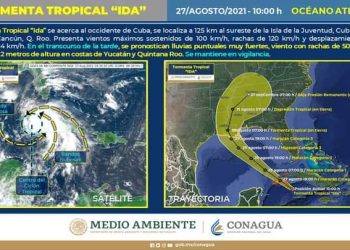 EN ALGUNAS PARTES DE QUINTANA ROO HABRÁ LLUVIA Y RÁFAGAS DE VIENTO POR LA TORMENTA TROPICAL «IDA»