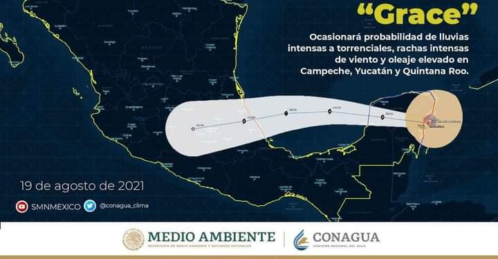 SE ALEJA GRACE Y CANCÚN BAJA DE ALERTA ROJA A LA NARANJA
