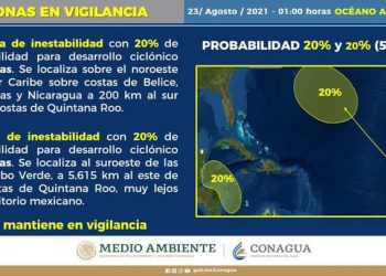 SE PRESENTAN 2 ZONAS DE INESTABILIDAD EN EL OCÉANO ATLÁNTICO.