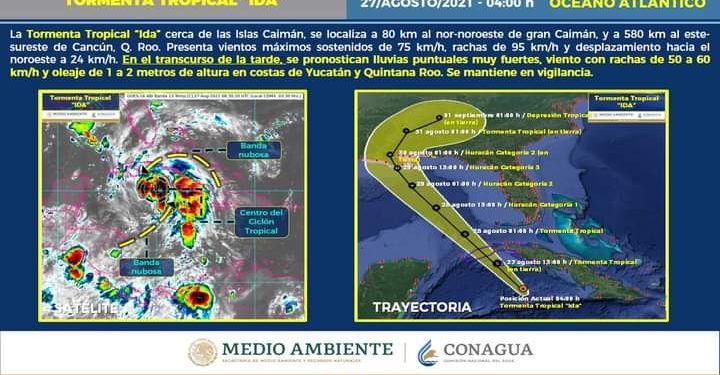 LA TORMENTA TROPICAL IDA NO REPRESENTA PELIGRO PARA CANCÚN DE MOMENTO