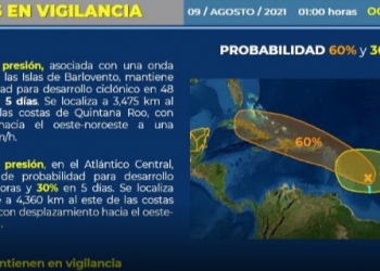 LA FORMACIÓN DE DOS SISTEMAS METEOROLÓGICOS SE MANTIENEN EN VIGILANCIA CERCA DE QUINTANA ROO