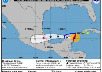 SE ESPERA QUE EL HURACÁN GRACE PIERDA FUERZA ANTES DE LLEGAR A YUCATÁN