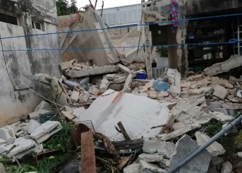SE DERRUMBA UNA VIVIENDA EN EL FRACCIONAMIENTO LA GUADALUPANA
