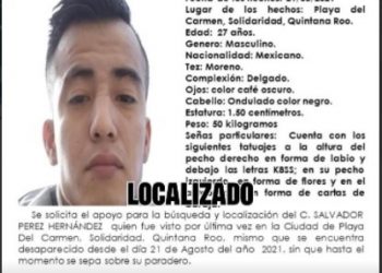 CONFIRMAN MUERTE DE JOVEN DESAPARECIDO EN PLAYA DEL CARMEN