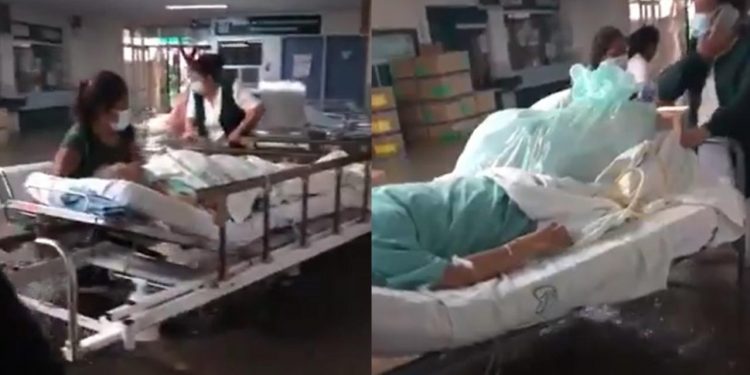 CAPTAN EN VIDEO INUNDACIÓN DE HOSPITAL DEL IMSS EN TULA