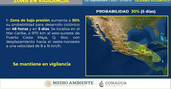 ZONA DE BAJA PRESIÓN EN EL MAR CARIBE SE MANTIENE VIGILADA