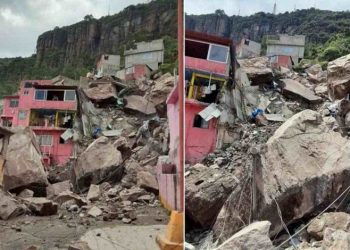 CERRO DEL CHIQUIHUITE SE DESGAJA; CAEN PESADAS ROCAS SOBRE CASAS