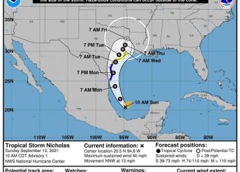 SE FORMA LA TORMENTA TROPICAL “NICHOLAS” EN EL GOLFO DE MÉXICO