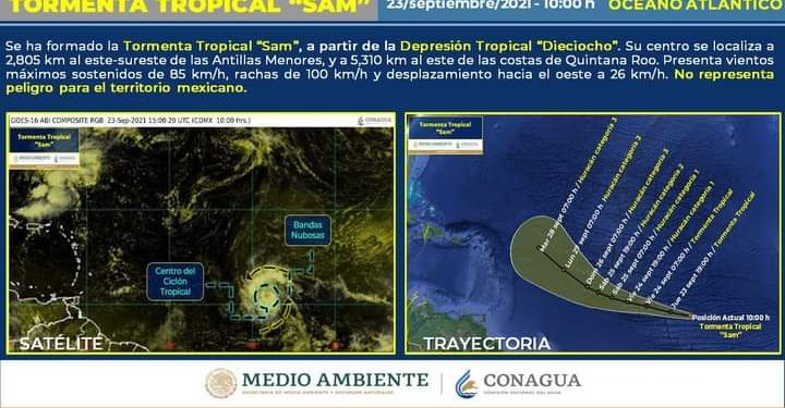 SE FORMA LA TORMENTA TROPICAL “SAM” EN EL OCÉANO ATLÁNTICO