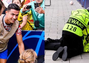 CRISTIANO RONALDO »NOQUEÓ» A GUARDIA DE SEGURIDAD