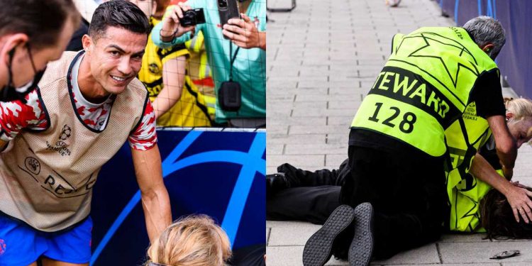 CRISTIANO RONALDO »NOQUEÓ» A GUARDIA DE SEGURIDAD