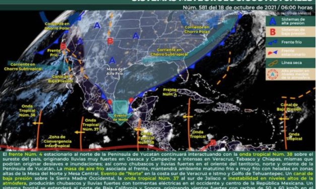 PODRÍA HABER LLUVIAS OCASIONALES EN EL CENTRO DE QUINTANA ROO