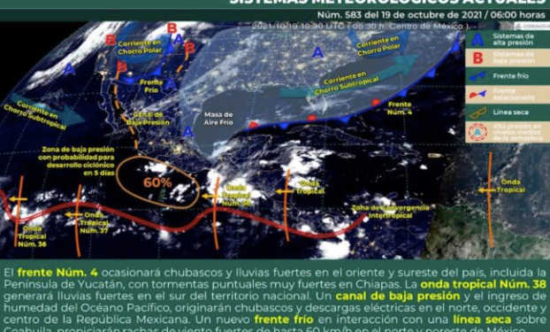 ANTICIPAN PROBABILIDADES DE LLUVIAS EN REGIONES DE QUINTANA ROO