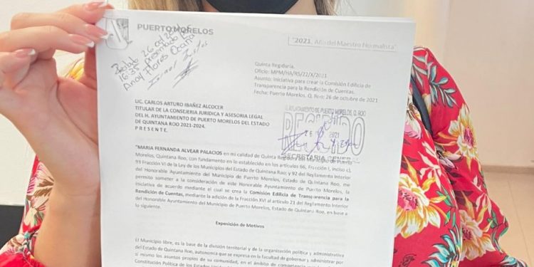 SOLICITA REGIDORA FERNANDA ALVEAR CREACIÓN DE COMISIÓN DE TRANSPARENCIA