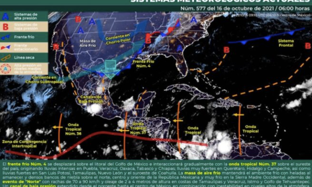 ANTICIPAN LLUVIAS Y DESCARGAS ELÉCTRICAS EN EL SUR DE QUINTANA ROO