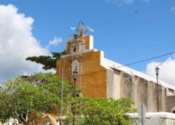 INAH REHABILITA IGLESIA EN X-CABIL QUE FUE DAÑADA POR UN RAYO