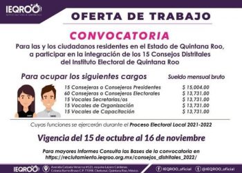REITERA LLAMADO IEQROO PARA PARTICIPAR COMO CONSEJEROS