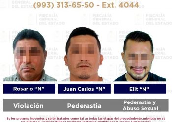 Detiene FGE a presuntos agresores sexuales en Tabasco