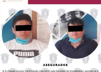 Dos personas fueron aseguradas por la SSPC por robo de vehículo y portación de arma de fuego.