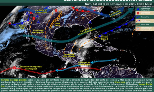 Quintana Roo amanece con lluvias y cielo nublado