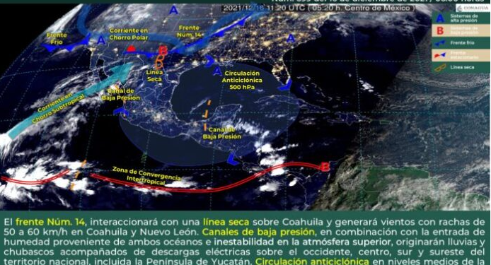 Prevén lluvias fuertes para el sur de Quintana Roo