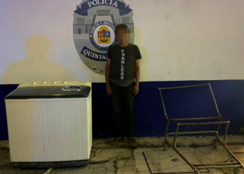 Detienen a ladrón con las manos en la lavadora
