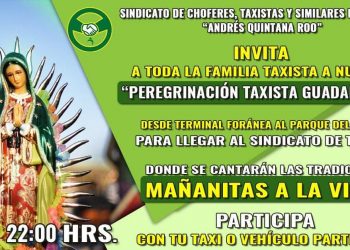 Taxistas de Cancún anuncian “Mega peregrinación guadalupana”