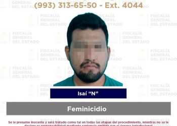 Cumple FGE orden de aprehensión en contra de presunto feminicida en Villahermosa