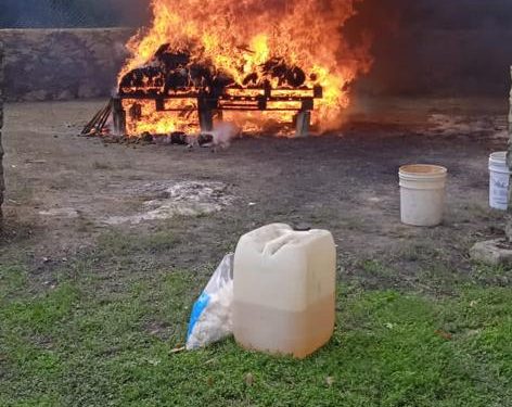 FGR incinera narcóticos y destruye objetos del delito en Quintana Roo