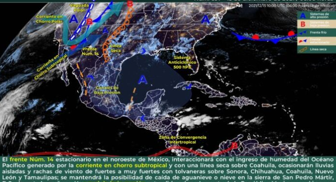 Pronostican probabilidades de chubascos para el sur de Quintana Roo