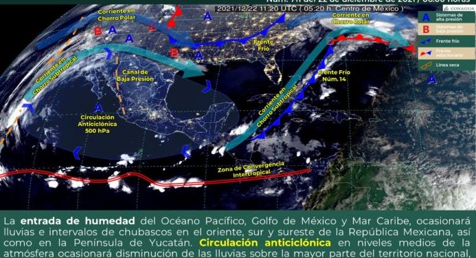 Se pronostican algunas lluvias y cielo nublado para Quintana Roo