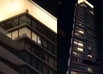 Hombre se lanza desde lo alto de la Torre Adamant, en Tijuana (VIDEO)
