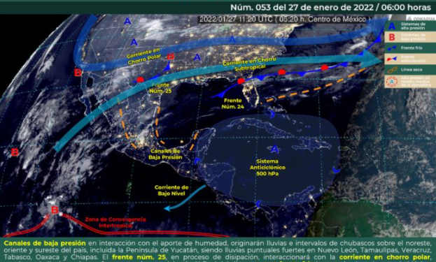 Pronostican algunos chubascos en Quintana Roo