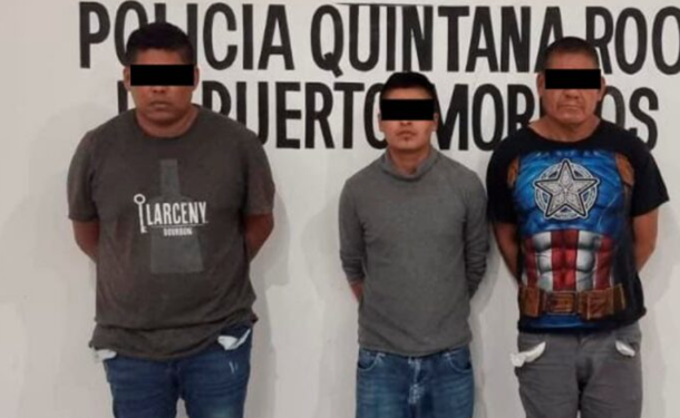 Aseguran en Puerto Morelos a tres hombres por posesión de droga