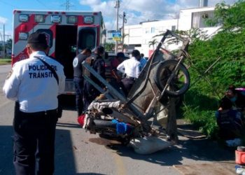 Camioneta choca contra tricimoto y deja heridos
