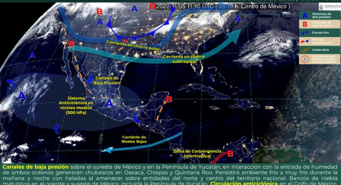 Prevén lluvias y temperaturas bajas en Quintana Roo