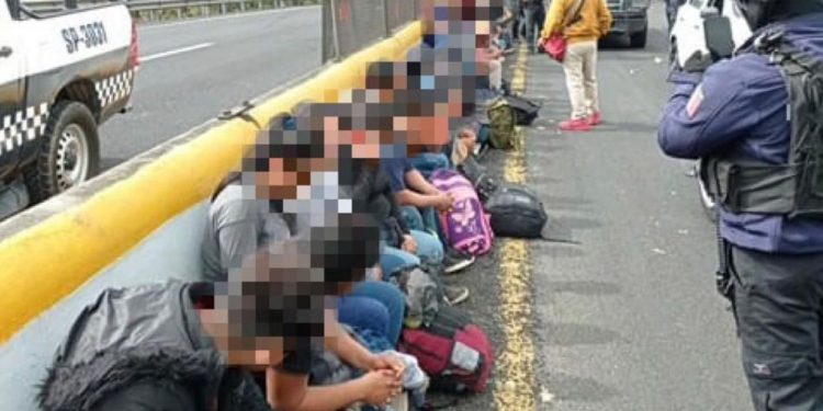 Tráiler con logos de Diconsa y 38 migrantes a bordo se accidenta en Veracruz