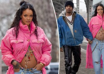 Rihanna espera su primer bebé y así presume su embarazo