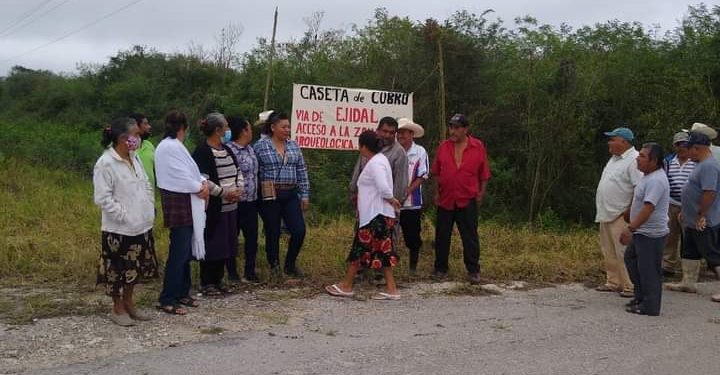 Ejidatarios instalan caseta de cobro en Dzibanché