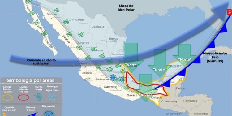 Frente frío número 29 afectará a Quintana Roo el fin de semana
